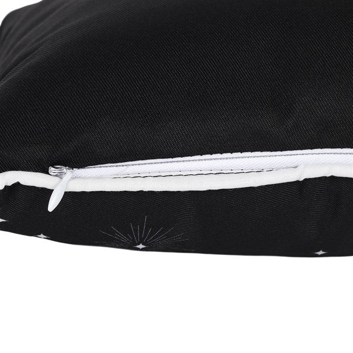 Kissen Triple Moon Quasten gothic schwarz weiß