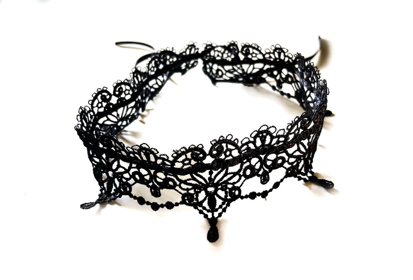 Halsband viktorianischer Choker Spitze schwarz