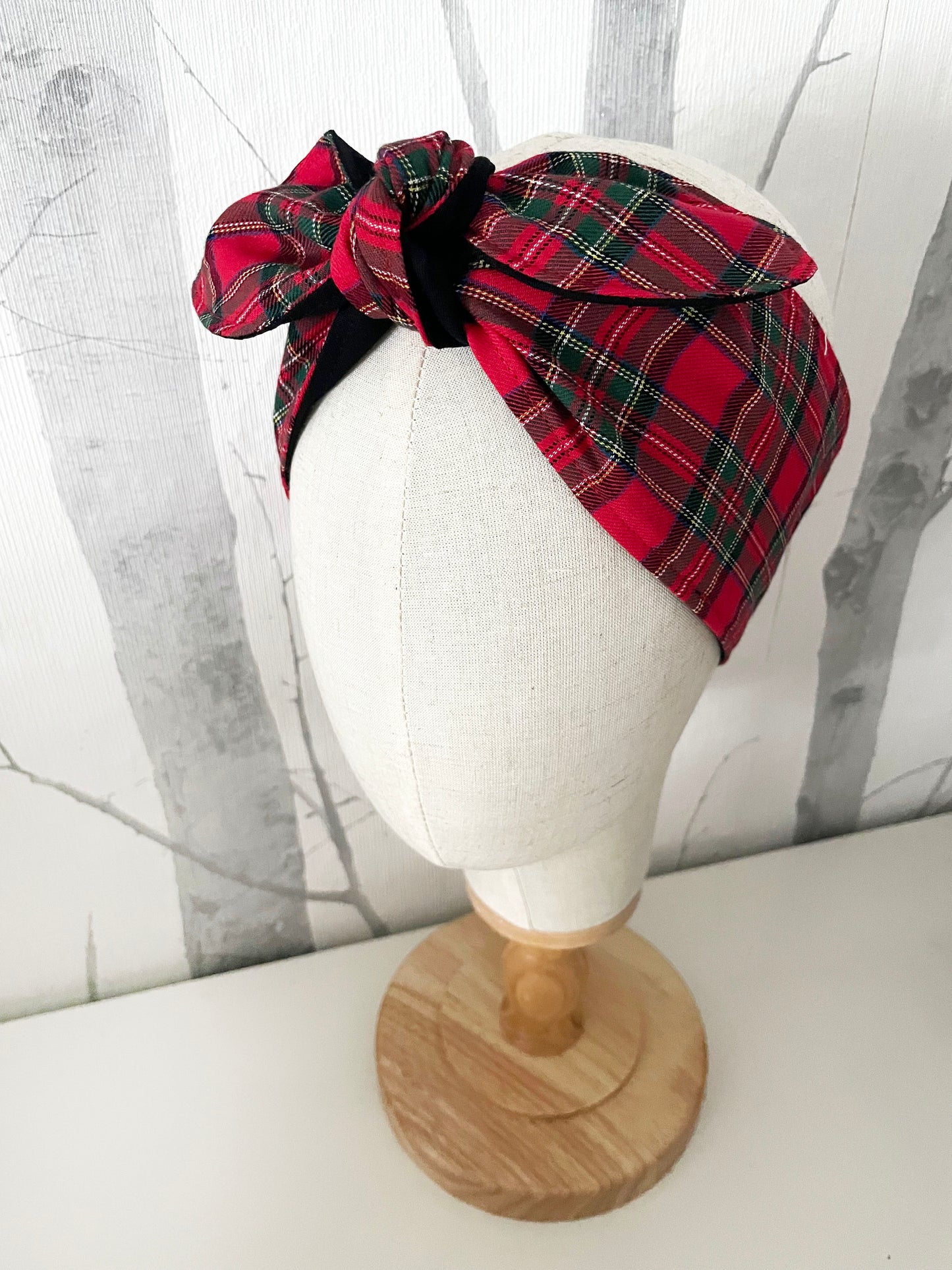Haarband Rockabilly Tartan Schottenkaro rot kariert
