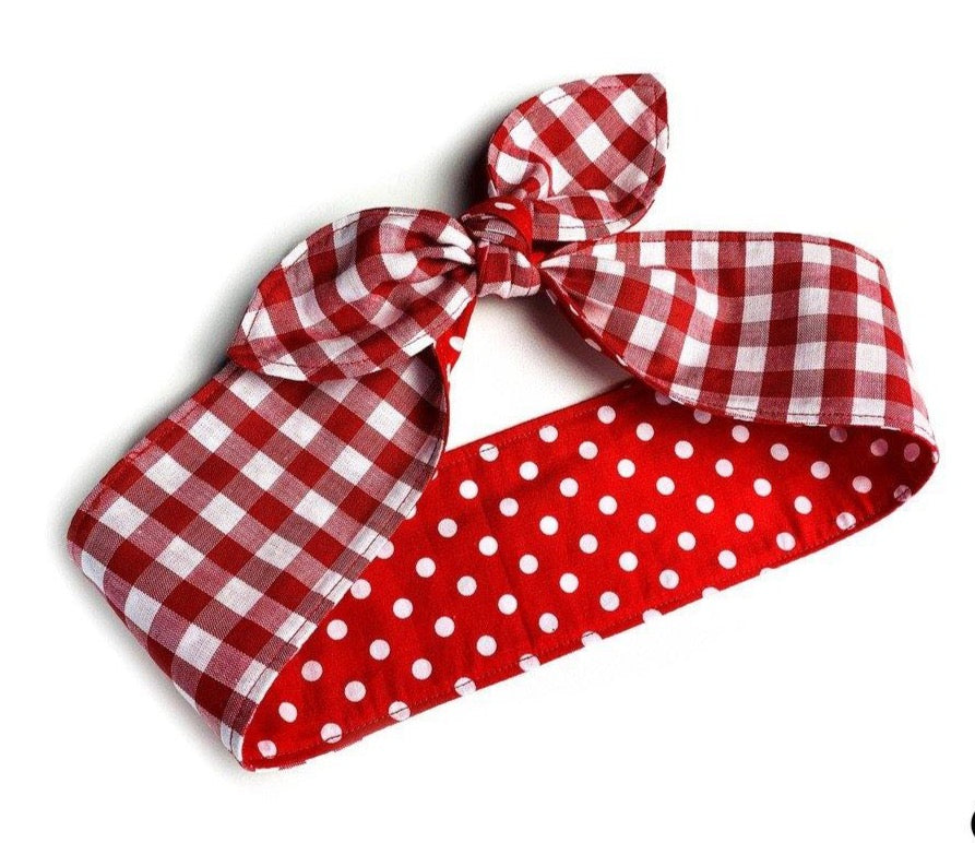 Haarband Bandana Punkte rot