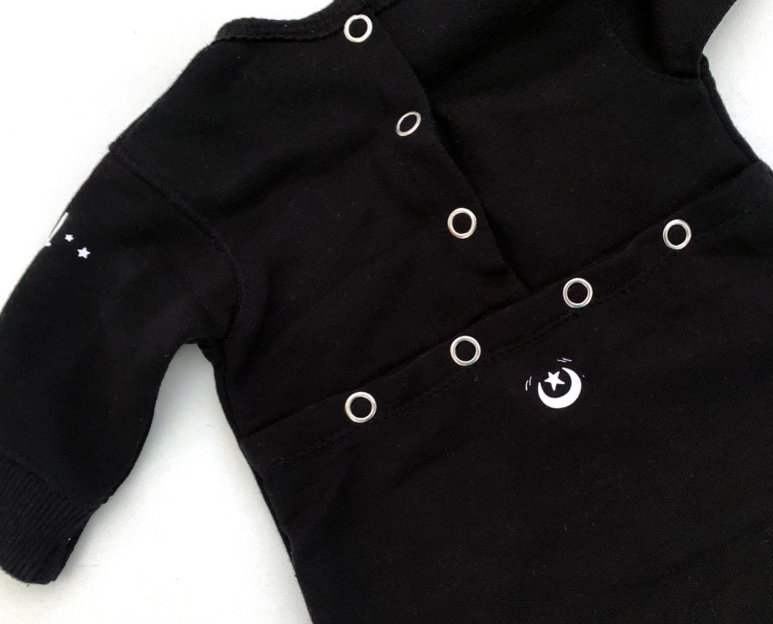 Baby Overall Gothic Satan Katze schwarz