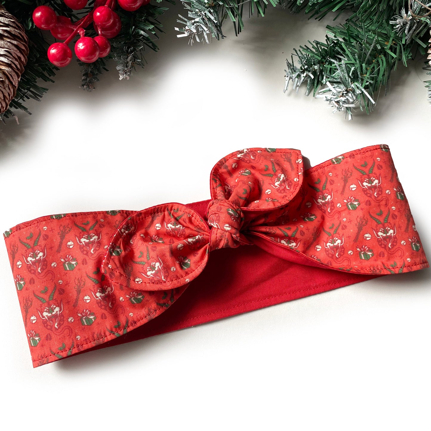 Haarband Krampus Creepmas Weihnachten rot