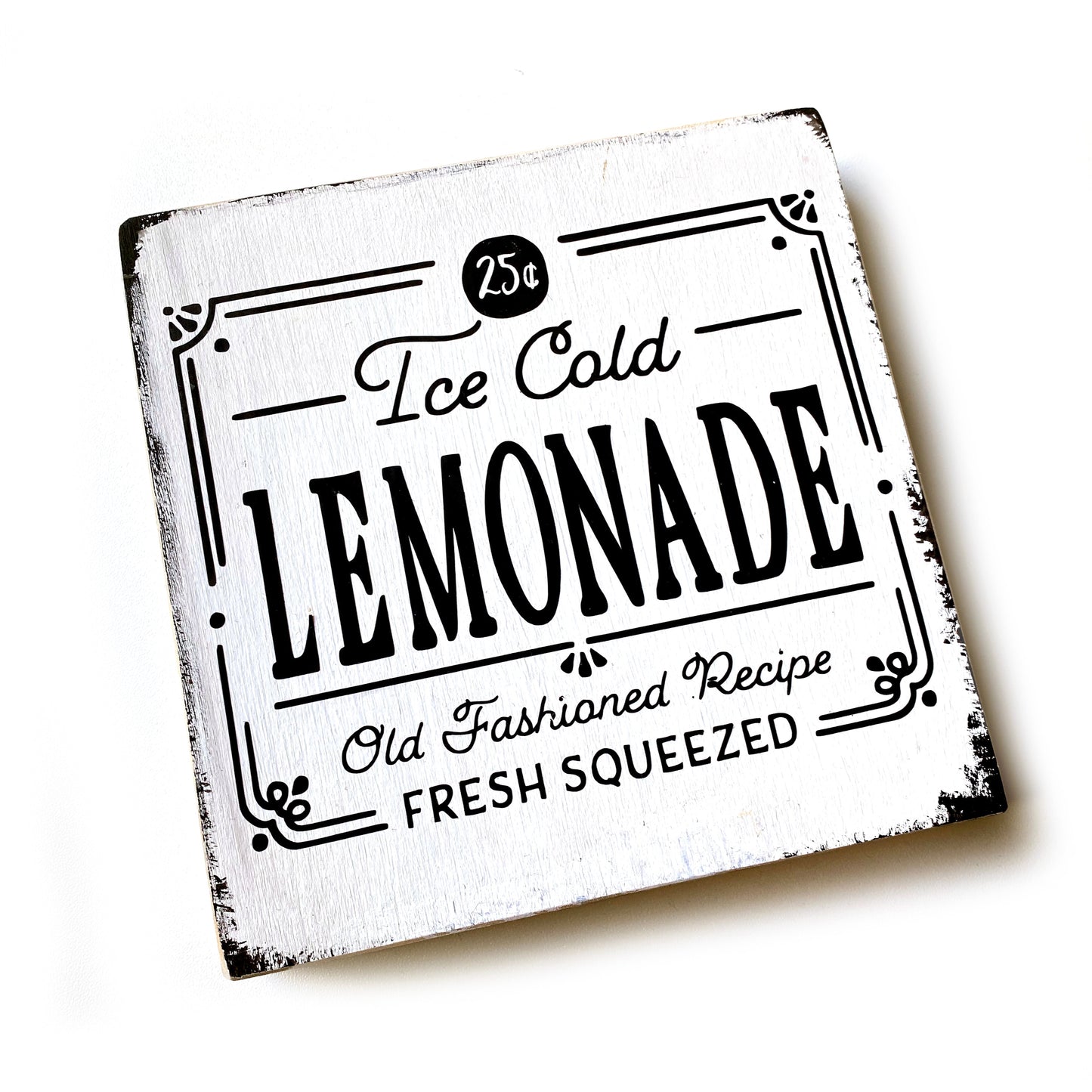 Holzschild Farmhouse Ice Cold Lemonade Dekoschild