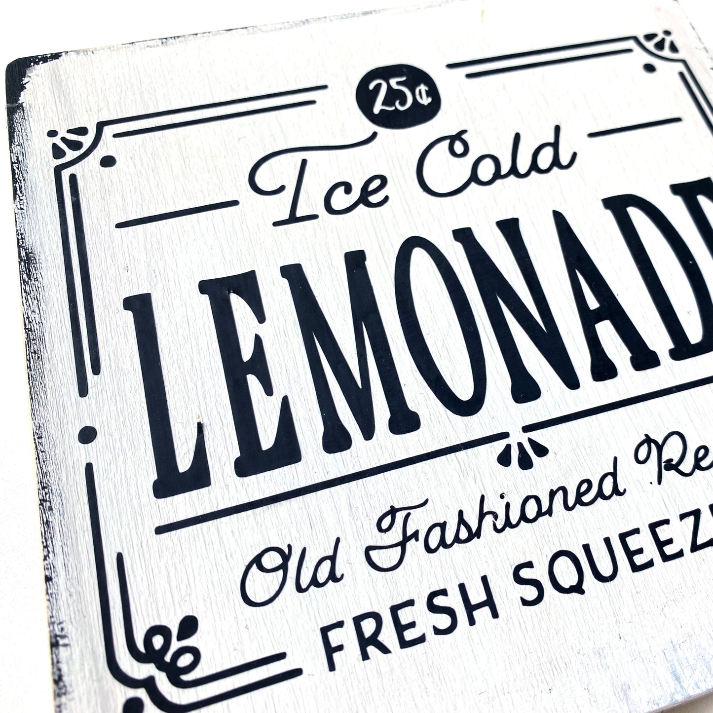 Holzschild Farmhouse Ice Cold Lemonade Dekoschild