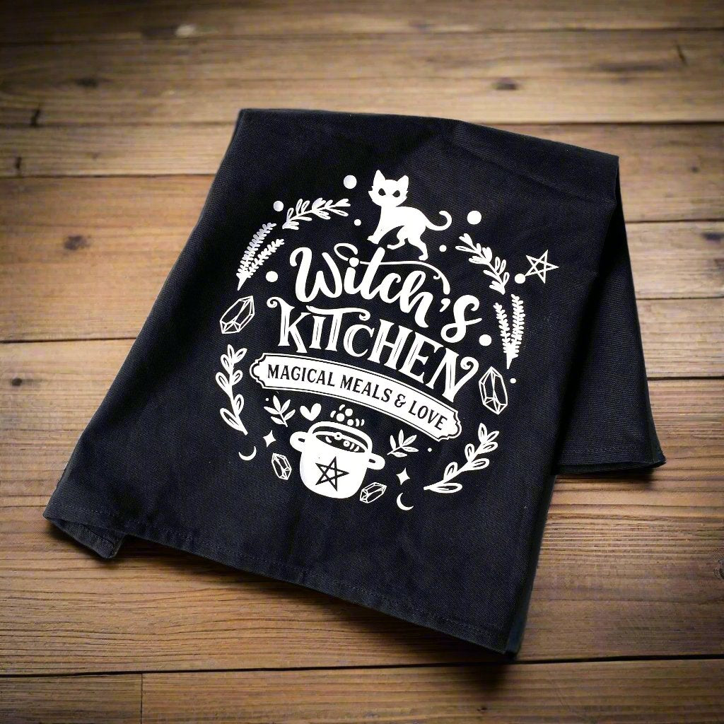 Tea towel Geschirrtuch Witch's Kitchen schwarz gothic