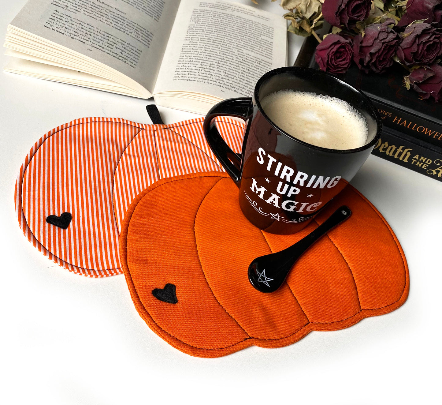 Mug Rugs Untersetzer Kürbis Halloween Platzdeckchen