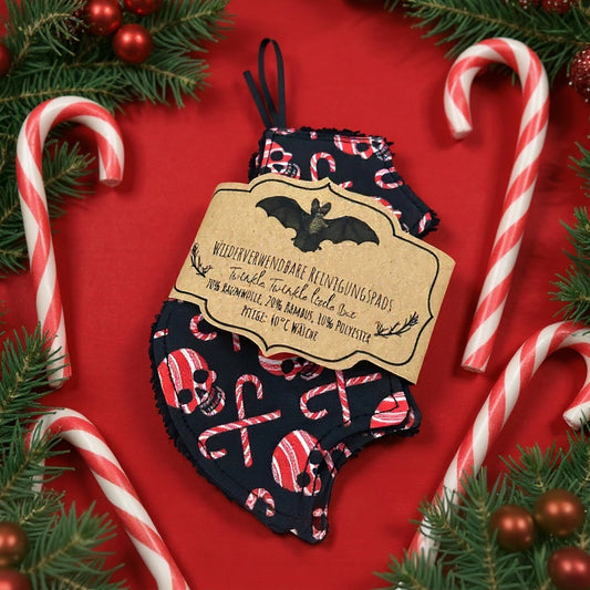 Abschminkpads Fledermaus Creepmas waschbare Reinigungspads 2er-Set