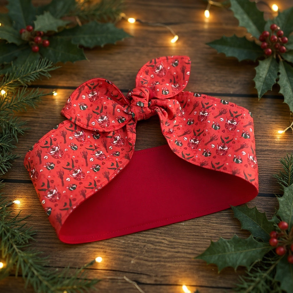 Haarband Krampus Creepmas Weihnachten rot