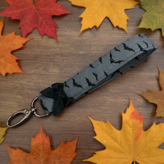 Schlüsselband Fledermäuse Schlüsselanhänger grau