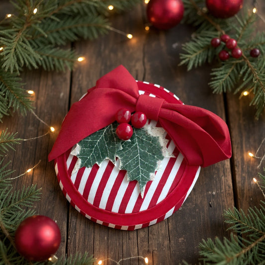 Fascinator Headpiece Christmas Stripes