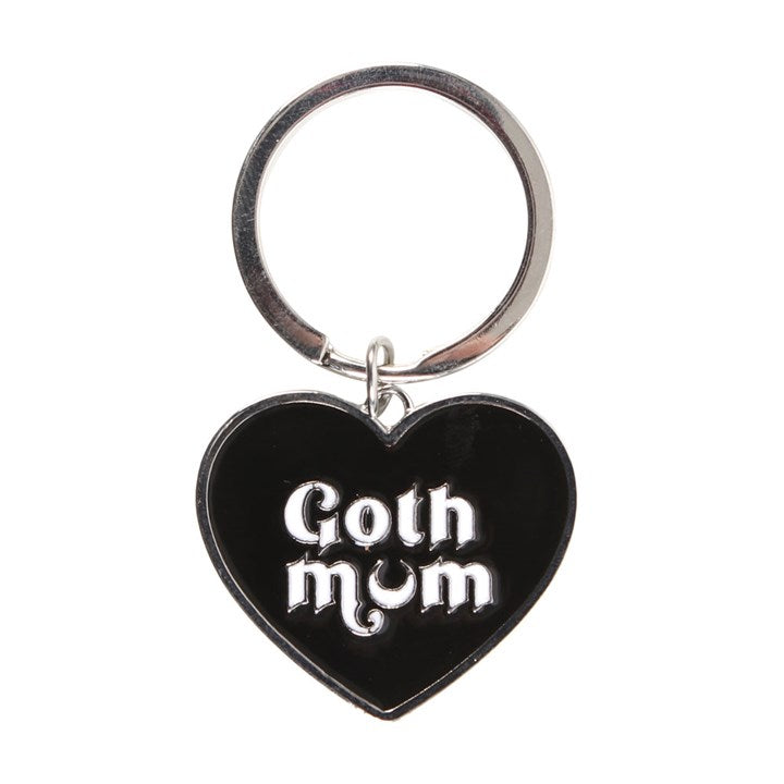 Schlüsselanhänger Goth Mom Herz schwarz