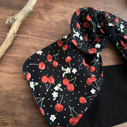Haarband Rockabilly Cherry Love schwarz mit Kirschen