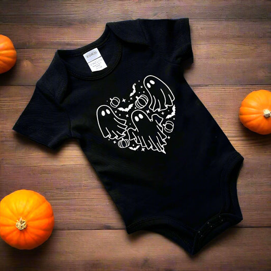 Baby Body Kurzarm GHOST HEART Halloween