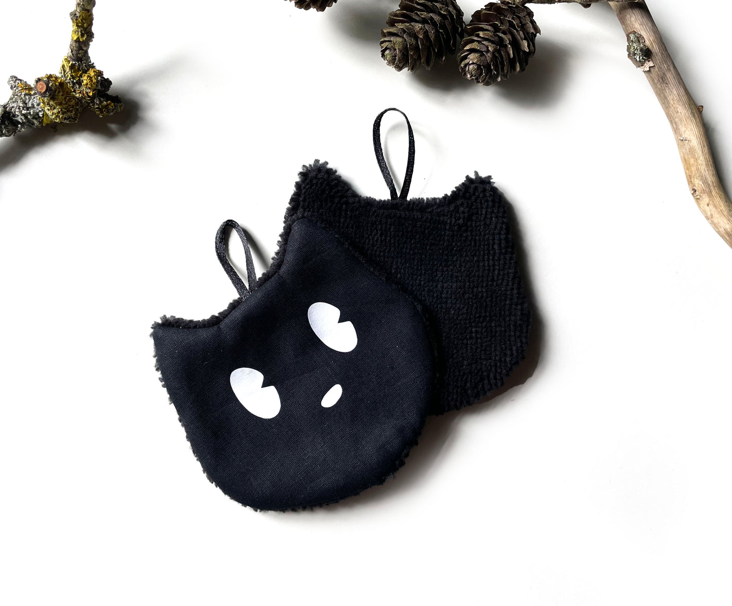 Abschminkpads schwarze Katze waschbare Reinigungspads 2er-Set Bambusfrottee