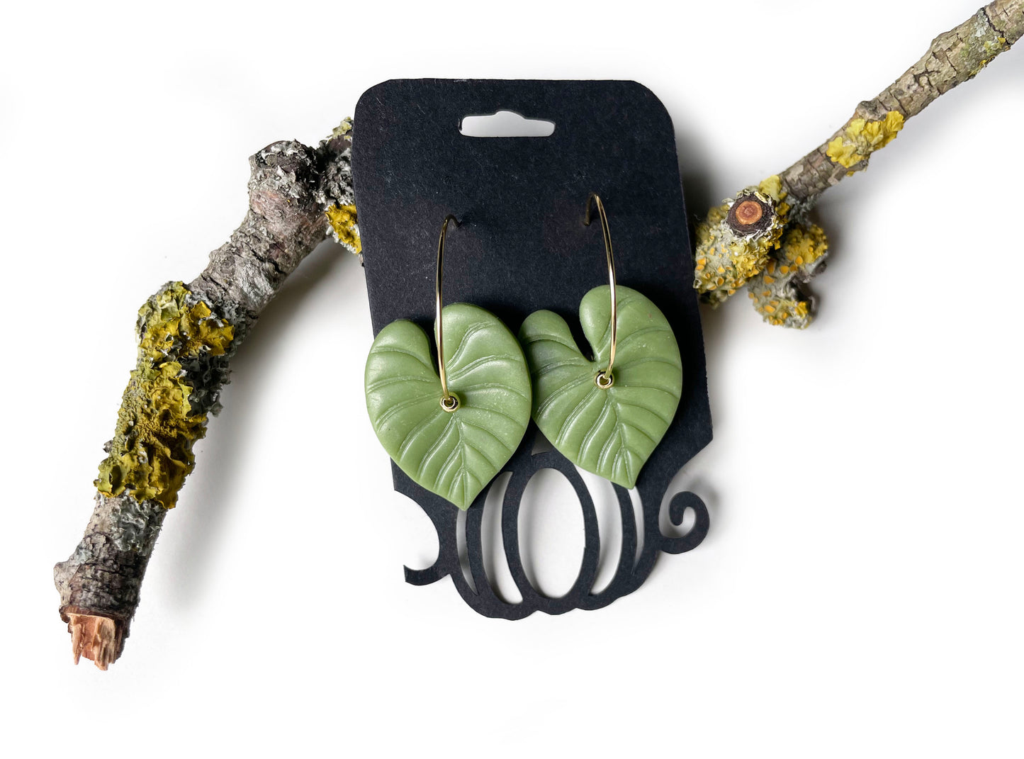 Schlichte Ohrringe Philodendron Blatt Cottagecore