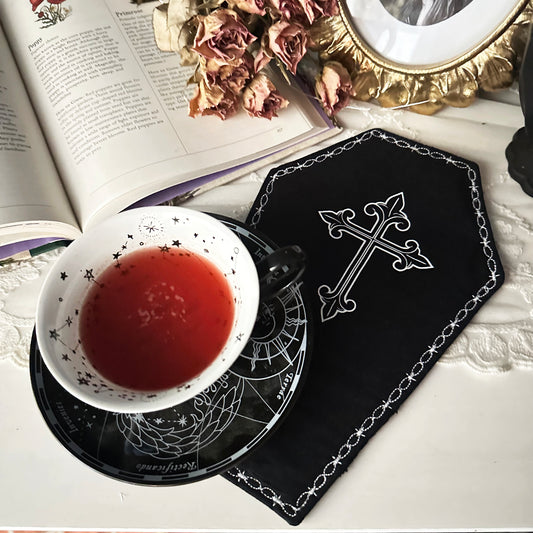Mug Rugs Untersetzer Coffin Platzdeckchen Sarg gothic