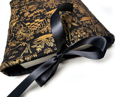 Buchtasche Buchhülle Alice way to wonderland A5 schwarz gold