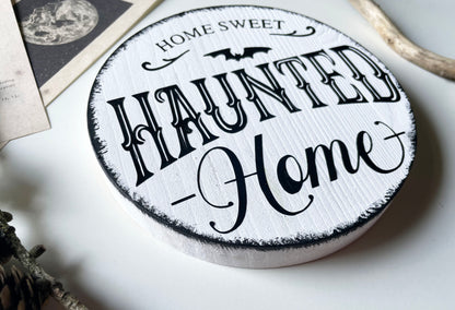 Holzschild Halloween Farmhouse Home sweet haunted home