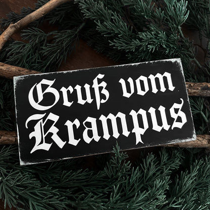Creepmas Holzschild Gruss vom Krampus