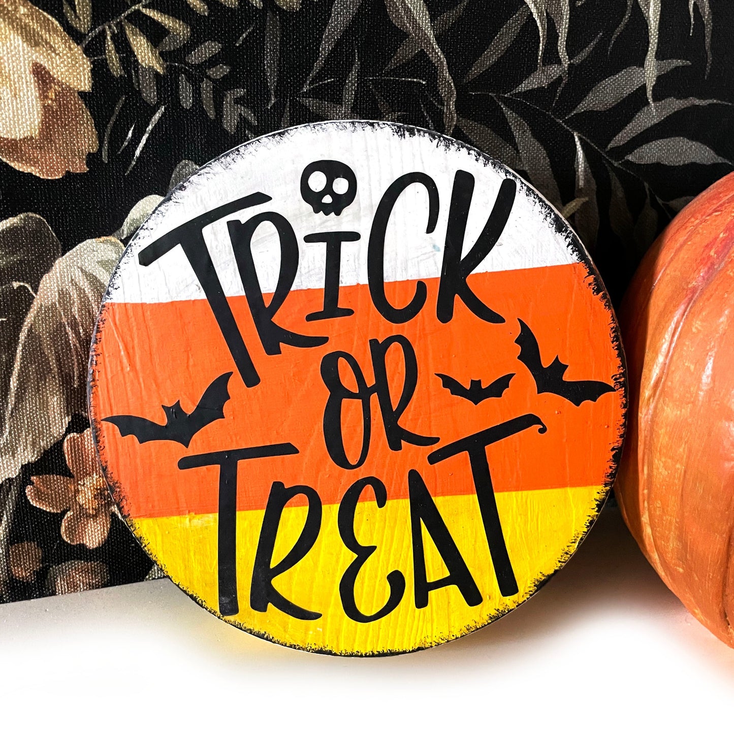 Holzschild Halloween Farmhouse Trick or Treat Candycorn