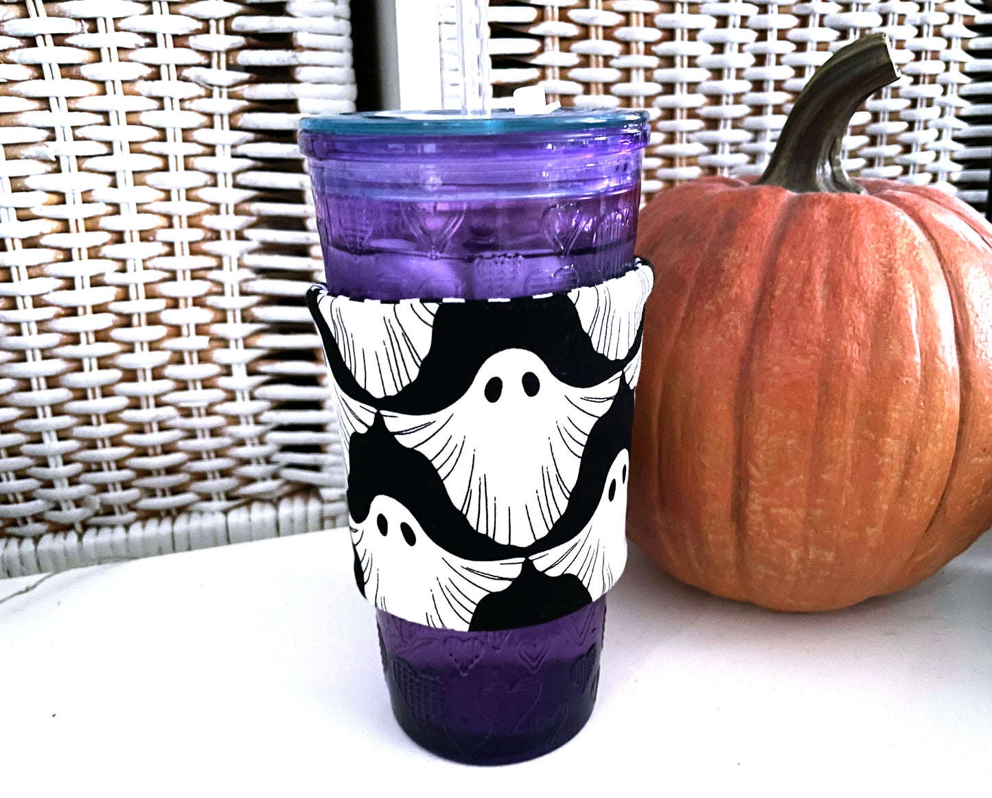 Cup Sleeve Kaffeebecherhülle Geister Halloween Becherwärmer