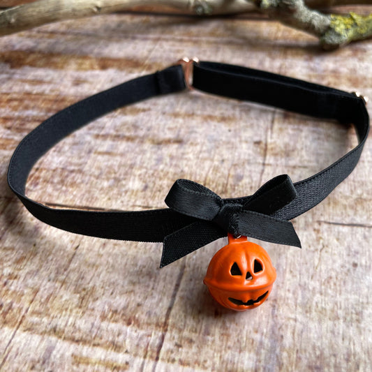 Choker Kürbis Glöckchen Halsband schwarz Halloween