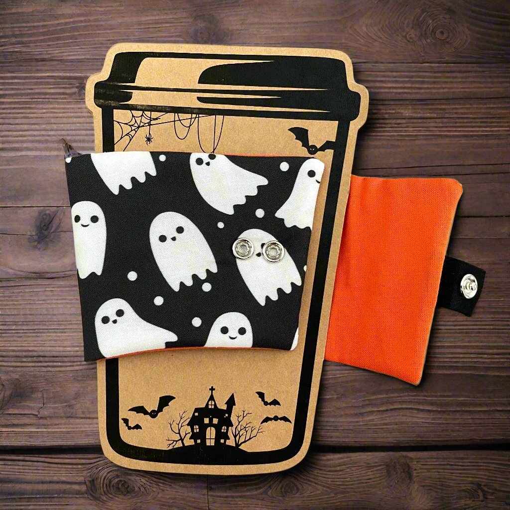 Cup Sleeve Kaffeebecherhülle Boo Halloween Becherwärmer