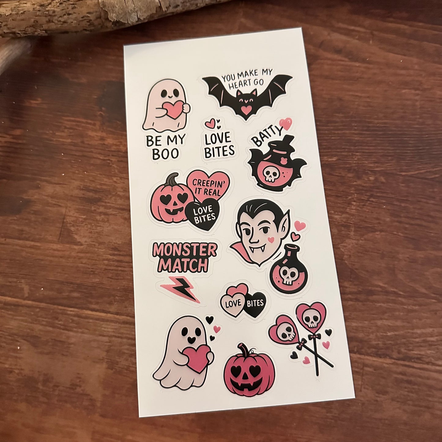 Stickerbogen Valloween – Spooky Cute Valentinstag Sticker