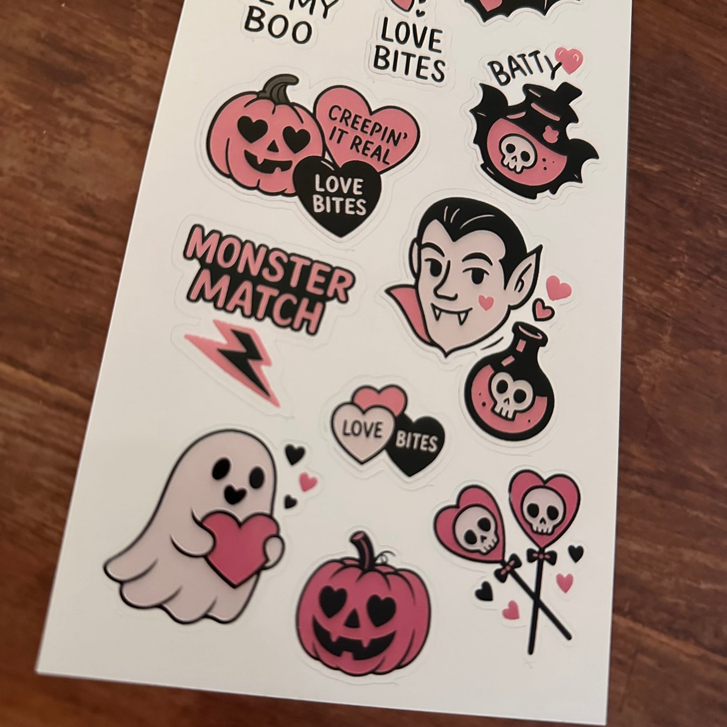 Stickerbogen Valloween – Spooky Cute Valentinstag Sticker