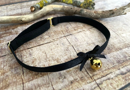 Choker Glöckchen Halsband schwarz gold