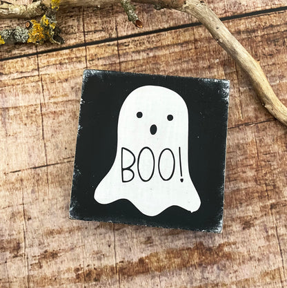 Holzschild mini Halloween BOO & HOCUSPOCUS