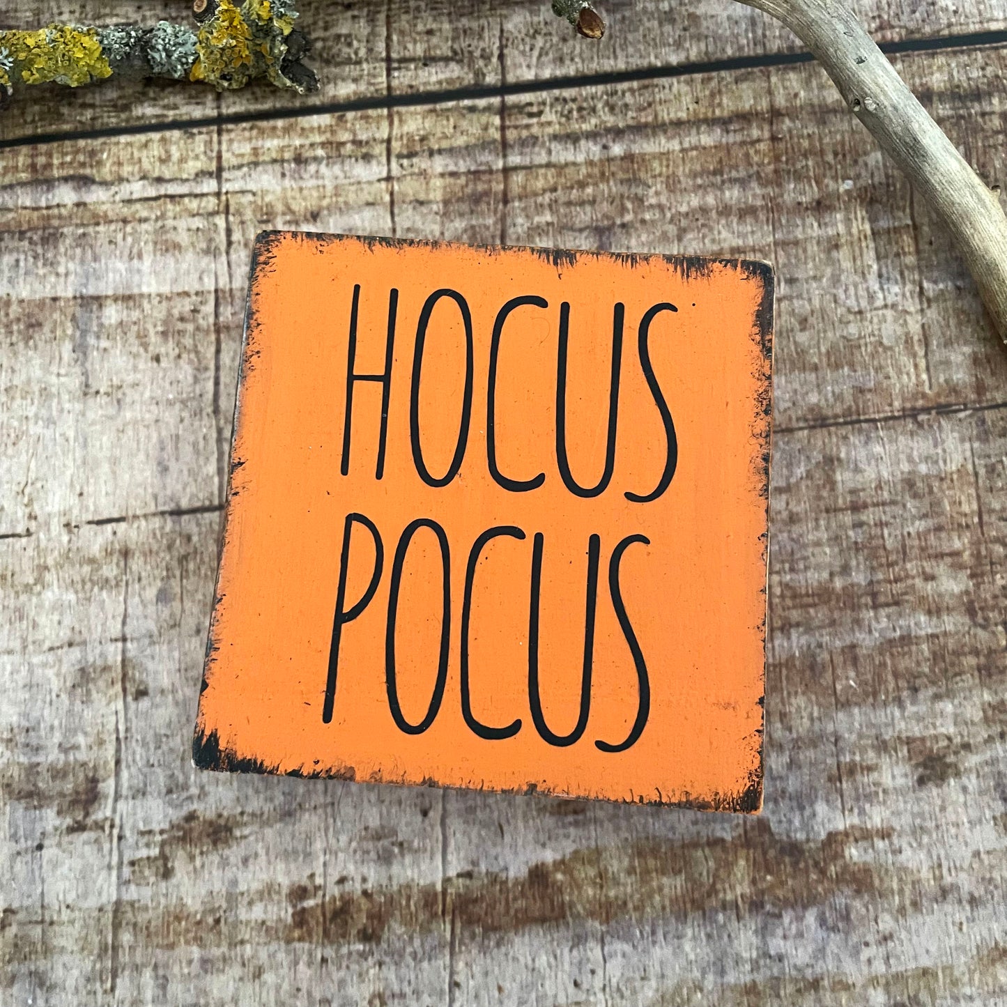 Holzschild mini Halloween BOO & HOCUSPOCUS