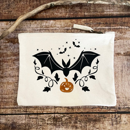 Kosmetiktasche Fledermaus Kulturbeutel natur Halloween