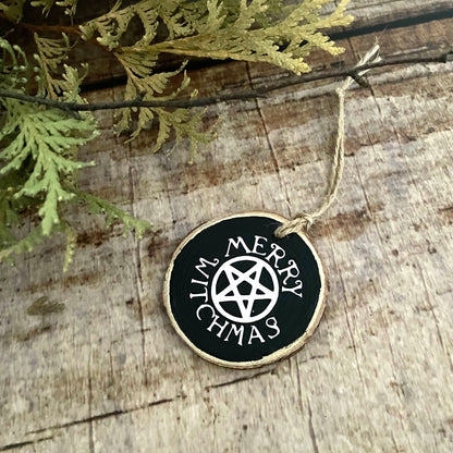 Creepmas Holz Ornament Anhänger Pentagram Witchmas