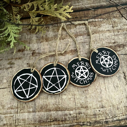 Creepmas Holz Ornament Anhänger Pentagram Witchmas