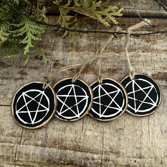 Creepmas Holz Ornament Anhänger Pentagram Witchmas