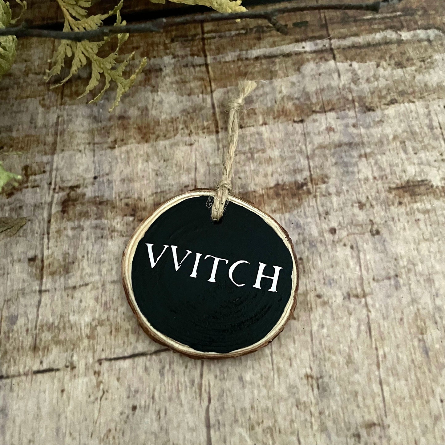 Halloween Holz Ornament Anhänger Witch