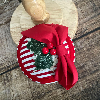 Fascinator Headpiece Christmas Stripes