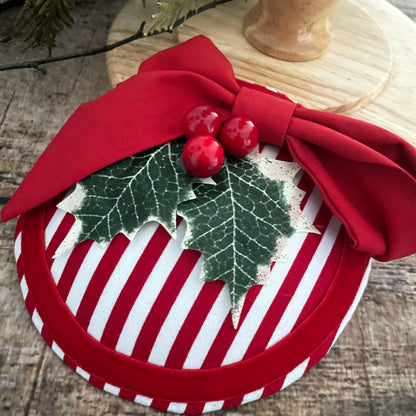Fascinator Headpiece Christmas Stripes