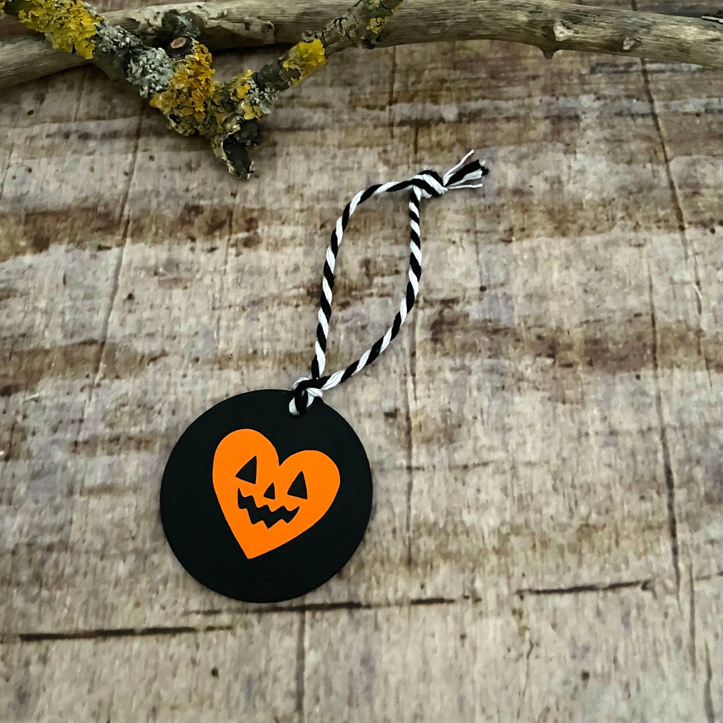 Ornament Holz-Anhänger Halloween Heart  3cm Valloween