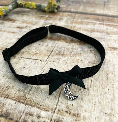 Choker Celestial Moon Halsband Glitzer schwarz