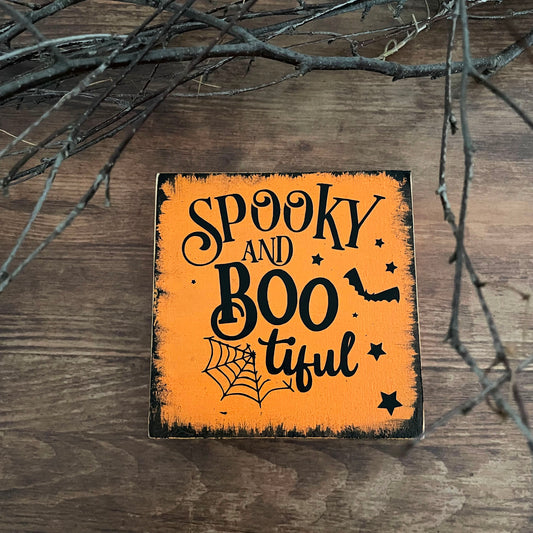 Holzschild mini Spooky and bootiful Farmhouse