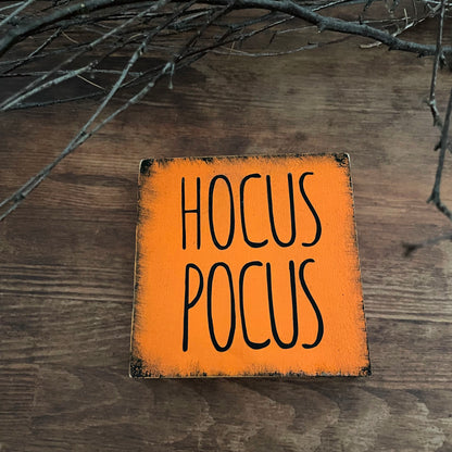 Holzschild mini Halloween BOO & HOCUSPOCUS