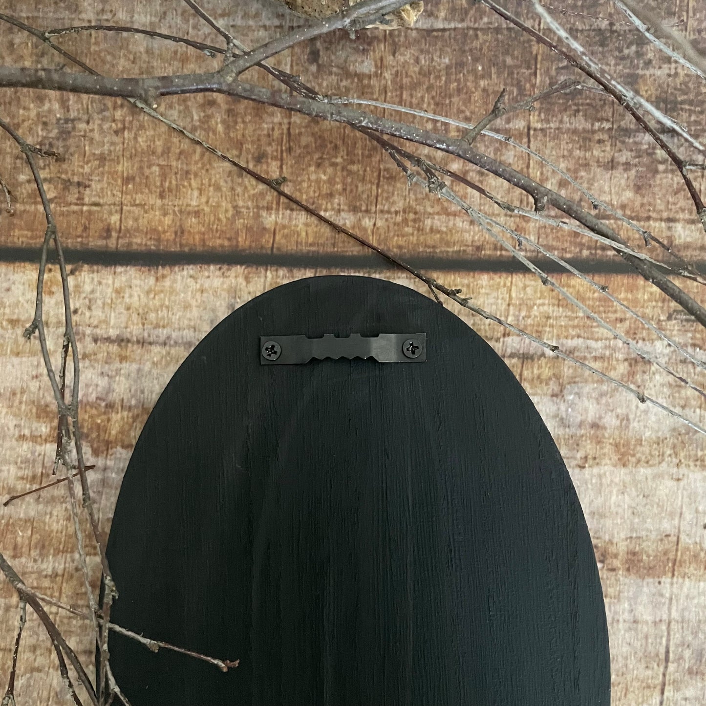 Holzschild Wanddeko Don't summon demons in the bathroom schwarz