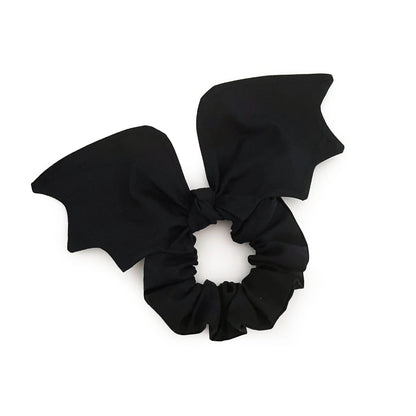 Scrunchie mit Schleife Fledermaus schwarz gothic