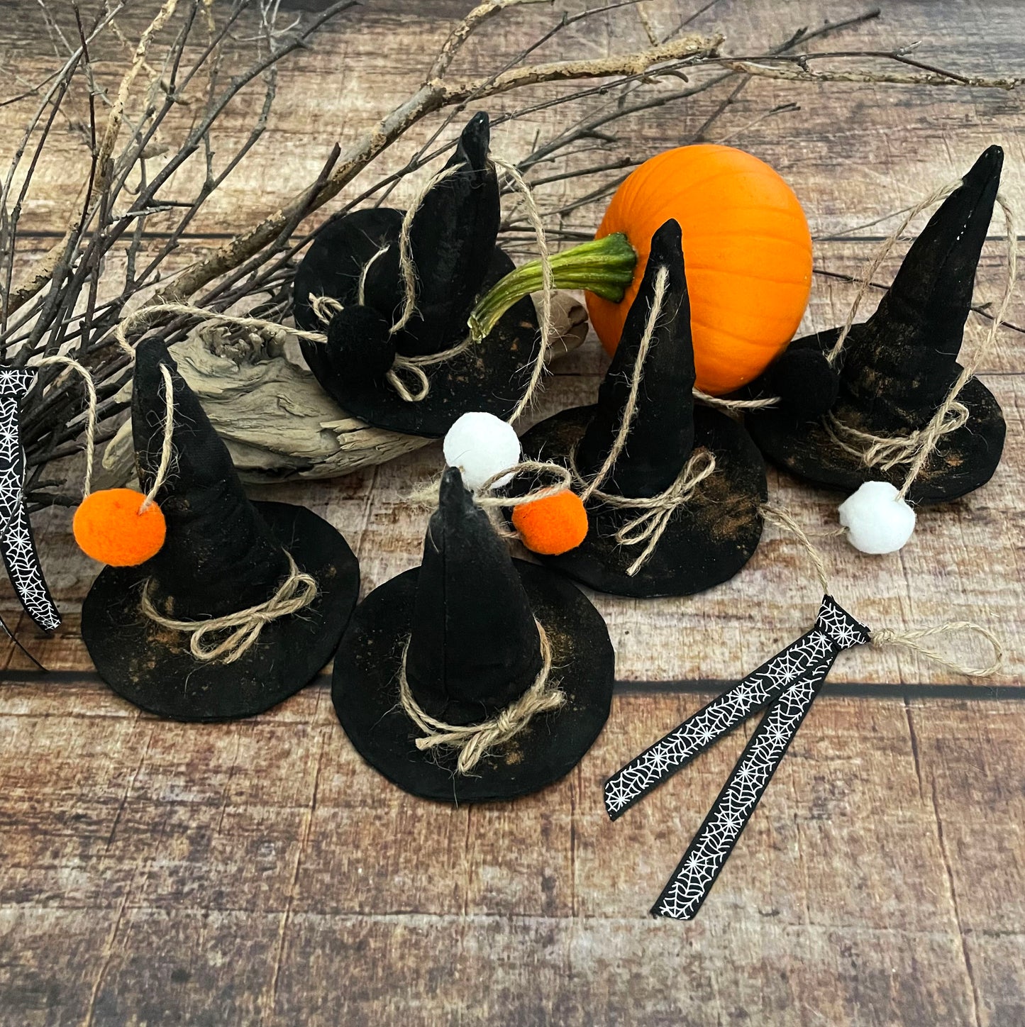 Dekogirlande Hexenhüte Halloween shabby