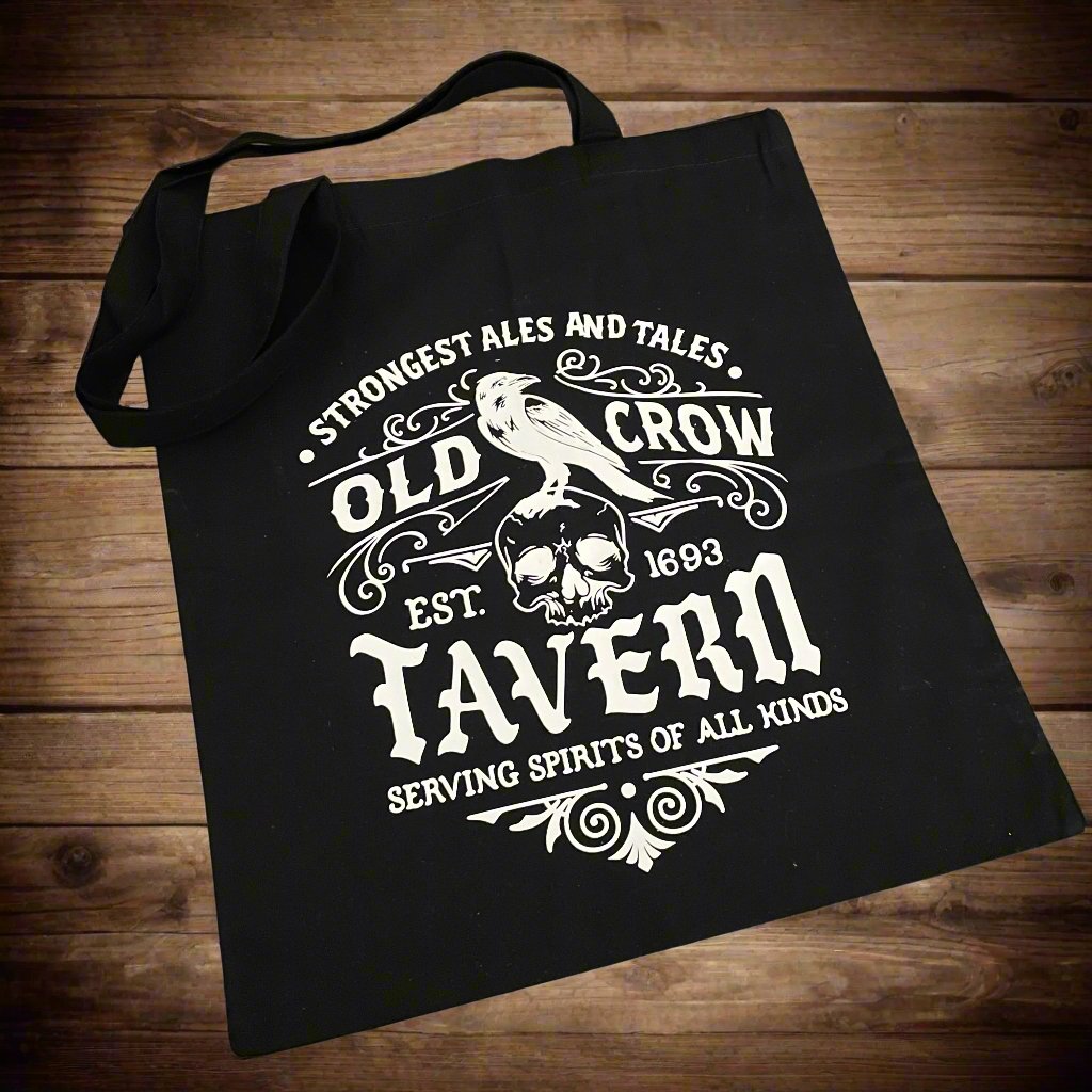 Stoffbeutel Old Crow Tavern gothic schwarz