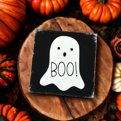 Holzschild mini Halloween BOO & HOCUSPOCUS
