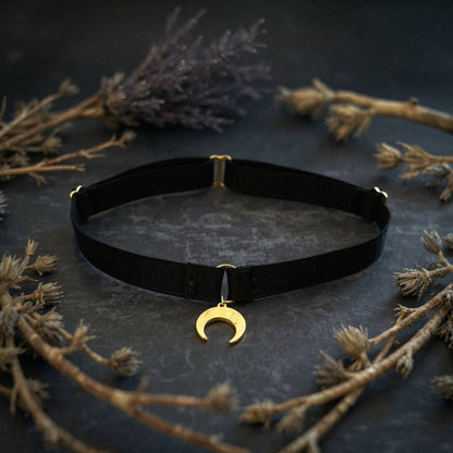 Choker Magic Moon Halsband schwarz gold