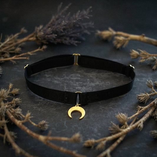 Choker Magic Moon Halsband schwarz gold